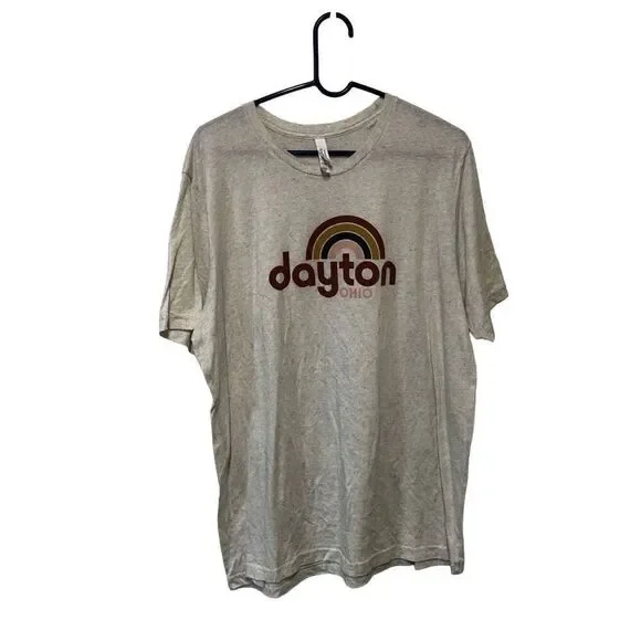 Dayton Ohio Canvas Size 2XL Pastel Rainbow T-Shirt - Picture 1 of 4